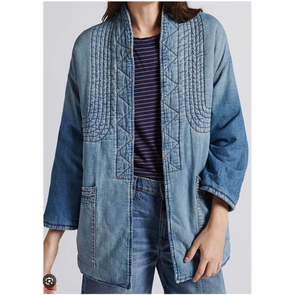 Current/Elliott Quilted Denim Kimono Coat - Women's - Size 0